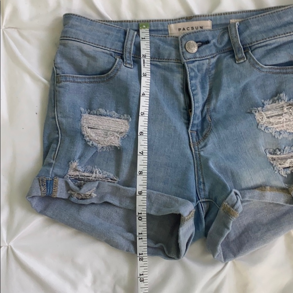 PacSun Ripped High Waisted Denim Shorts - Picture 3 of 4